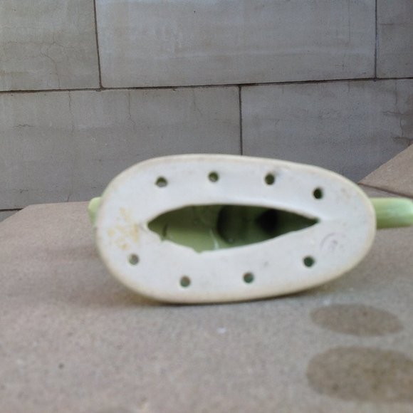 Art Deco Flower Frog ~ Green Gazelle Sprinting 6" - Picture 13 of 15